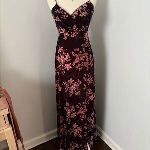 Windsor Pink and Black Floral Maxi Dress